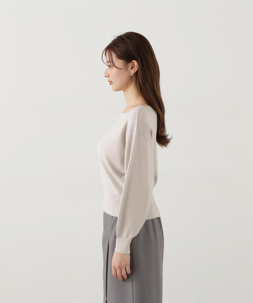 PROPORTION BODY DRESSING(プロポーションボディドレッシング)の「後ろパール総針ニット / 1215170200(ニット/セーター・レディース・ピンク/ネイビー/ベージュ・MEDIUM/SMALL)」の8枚目の写真