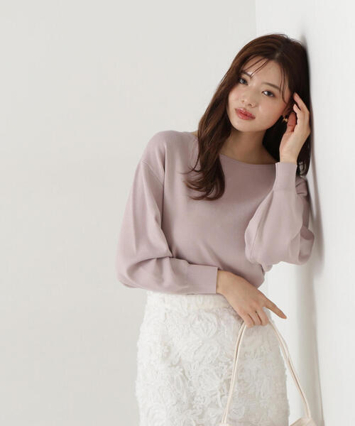 PROPORTION BODY DRESSING(プロポーションボディドレッシング)の「後ろパール総針ニット / 1215170200(ニット/セーター・レディース・ピンク/ネイビー/ベージュ・MEDIUM/SMALL)」の14枚目の写真