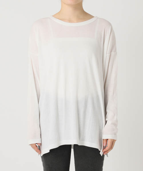 MILLER(ミラー)の「《追加》別注【MILLER/ミラー】Light Prib L/S:カットソー(Tシャツ/カットソー・レディース・ホワイト/ブラック/サックスブルー/イエロー・FREE)」の7枚目の写真