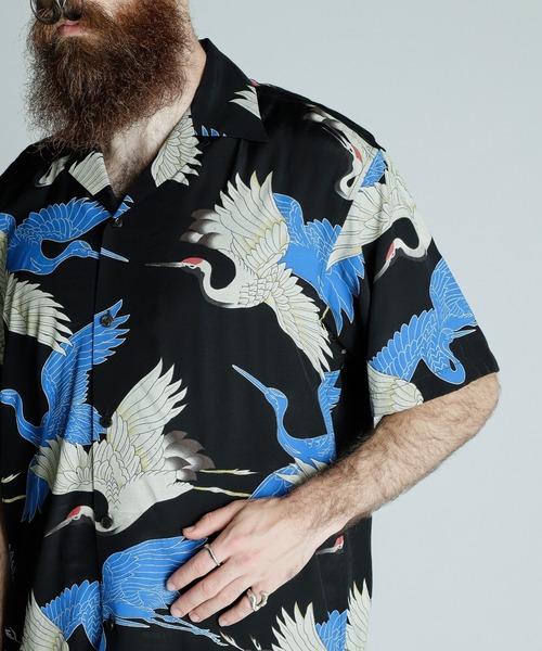 Schott/ショット/×PJ/×パイナップルジュース/RAYON SHIRT CRANE