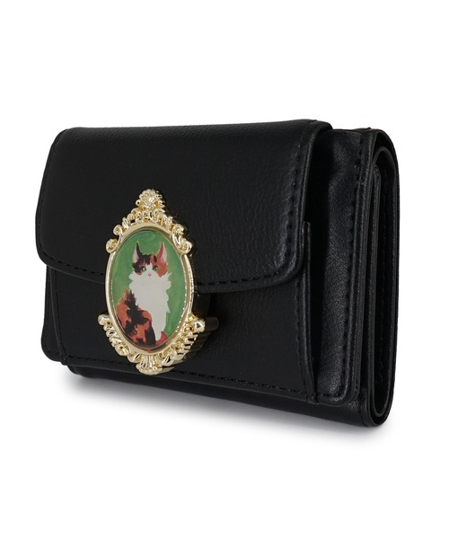 PAUL & JOE ACCESSOIRES（ポールアンドジョーアクセソワ）の「PAUL & JOE ACCESSOIRES (ポール＆ジョーアクセソワ) マイクロミニ財布 PJA-W1173 キャットブローチ（財布・レディース・レッド/グリーン/ブラック・FREE）」の5枚目の写真