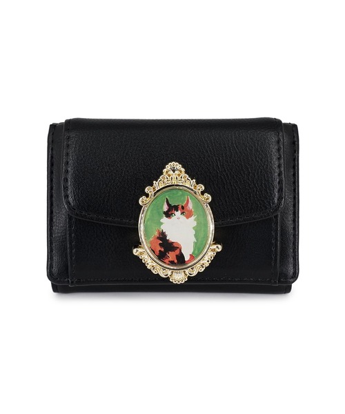 PAUL & JOE ACCESSOIRES（ポールアンドジョーアクセソワ）の「PAUL & JOE ACCESSOIRES (ポール＆ジョーアクセソワ) マイクロミニ財布 PJA-W1173 キャットブローチ（財布・レディース・レッド/グリーン/ブラック・FREE）」の4枚目の写真