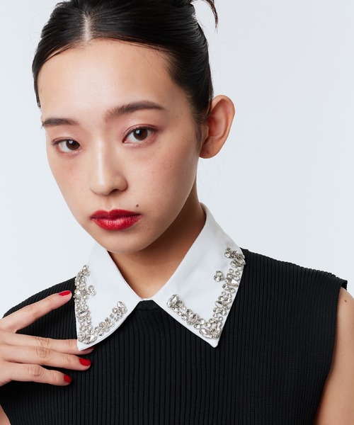 Narcissus（ナルシス）の「【Narcissus】ビジューつけ襟（付け襟・レディース・ホワイト・FREE）」の6枚目の写真