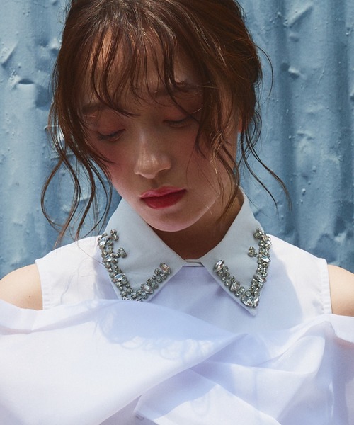 Narcissus（ナルシス）の「【Narcissus】ビジューつけ襟（付け襟・レディース・ホワイト・FREE）」の7枚目の写真