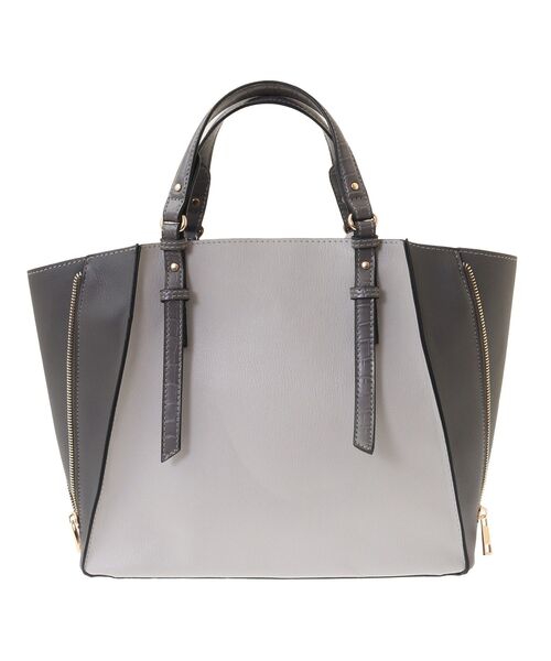 YECCA VECCA（イェッカヴェッカ）の「2way配色ZIPデザインバッグ（トートバッグ・レディース・チャコールグレー/ライトグレー/ベージュ・FREE）」の12枚目の写真