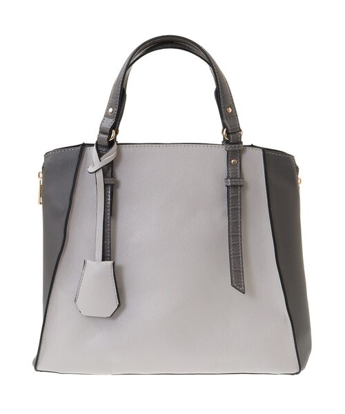 YECCA VECCA（イェッカヴェッカ）の「2way配色ZIPデザインバッグ（トートバッグ・レディース・チャコールグレー/ライトグレー/ベージュ・FREE）」の17枚目の写真