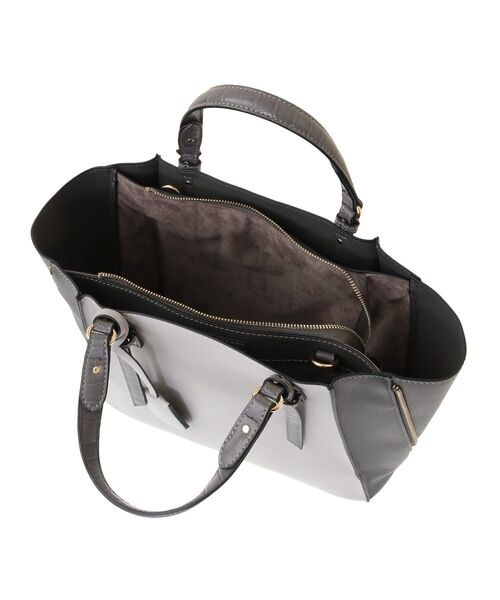 YECCA VECCA（イェッカヴェッカ）の「2way配色ZIPデザインバッグ（トートバッグ・レディース・チャコールグレー/ライトグレー/ベージュ・FREE）」の19枚目の写真