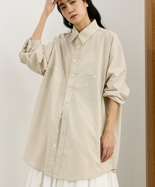 Libra Cue（リブラ キュー）の「オーバーシルエットシャツ（シャツ/ブラウス・レディース・ブルー/ブラック/その他2/その他1/ベージュ/ホワイト/ピンク/その他・FREE）」の3枚目の写真