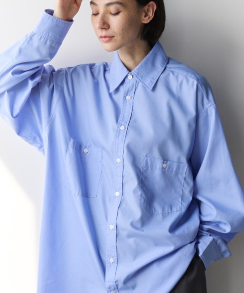 Libra Cue（リブラ キュー）の「オーバーシルエットシャツ（シャツ/ブラウス・レディース・ブルー/ブラック/その他2/その他1/ベージュ/ホワイト/ピンク/その他・FREE）」の4枚目の写真