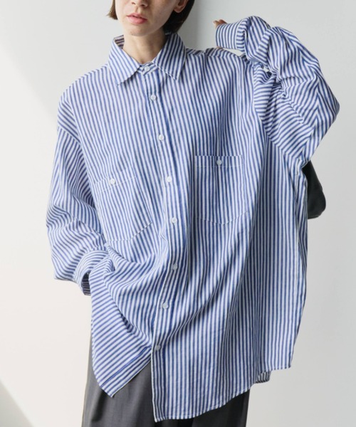 Libra Cue（リブラ キュー）の「オーバーシルエットシャツ（シャツ/ブラウス・レディース・ブルー/ブラック/その他2/その他1/ベージュ/ホワイト/ピンク/その他・FREE）」の6枚目の写真