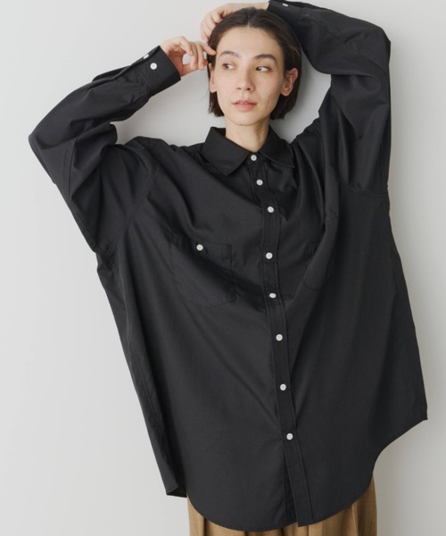 Libra Cue（リブラ キュー）の「オーバーシルエットシャツ（シャツ/ブラウス・レディース・ブルー/ブラック/その他2/その他1/ベージュ/ホワイト/ピンク/その他・FREE）」の2枚目の写真