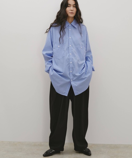 Libra Cue（リブラ キュー）の「オーバーシルエットシャツ（シャツ/ブラウス・レディース・ブルー/ブラック/その他2/その他1/ベージュ/ホワイト/ピンク/その他・FREE）」の9枚目の写真