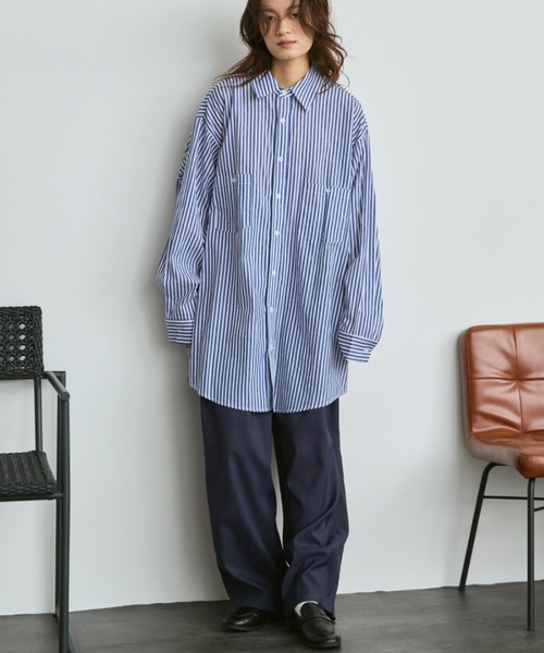 Libra Cue（リブラ キュー）の「オーバーシルエットシャツ（シャツ/ブラウス・レディース・ブルー/ブラック/その他2/その他1/ベージュ/ホワイト/ピンク/その他・FREE）」の22枚目の写真