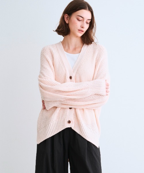 スリードッツ　カーディガン Melange wide cardigan｜スリードッツ オフィシャルオンライン