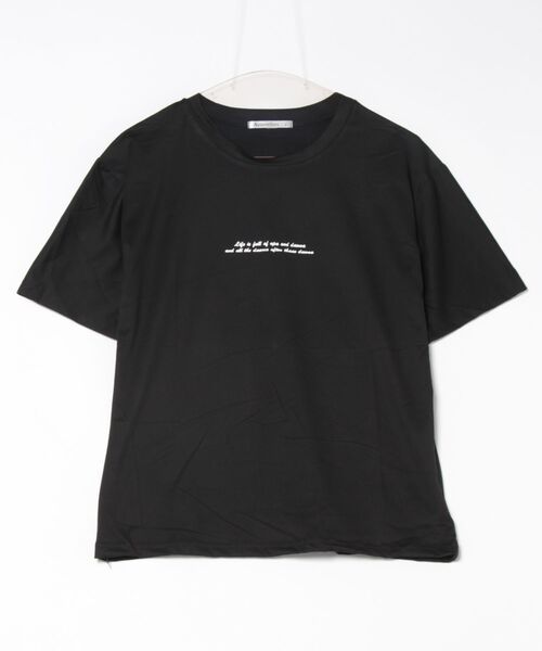 Asterellivi(アステレリビ)の「1枚で映える!英字ロゴラウンドTシャツ/春夏のマストアイテム(Tシャツ/カットソー・レディース・グリーン/オレンジ/ブラック/ホワイト・FREE)」の10枚目の写真
