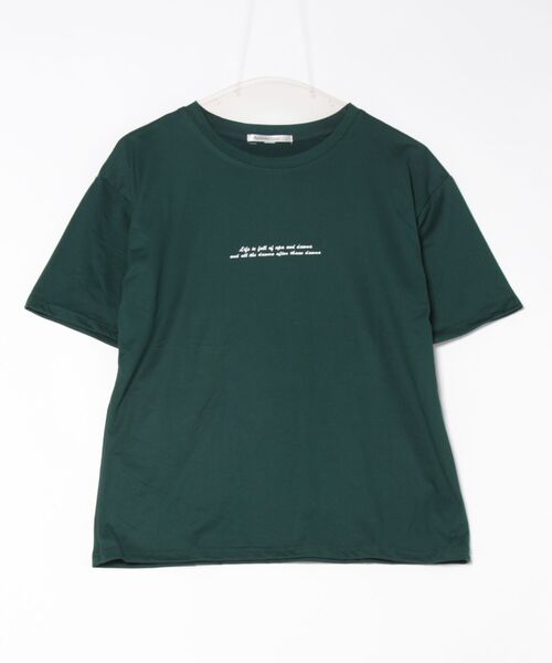 Asterellivi(アステレリビ)の「1枚で映える!英字ロゴラウンドTシャツ/春夏のマストアイテム(Tシャツ/カットソー・レディース・グリーン/オレンジ/ブラック/ホワイト・FREE)」の11枚目の写真