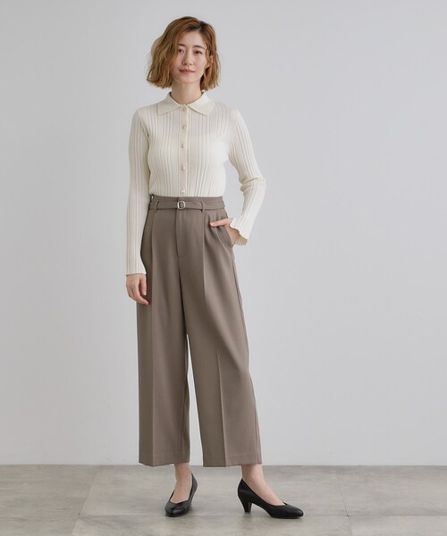 grove(グローブ)の「ワイドリブポロニット(ニット/セーター・レディース・ネイビー/ナチュラル/ライトグリーン・01/02/03/04/05)」の21枚目の写真
