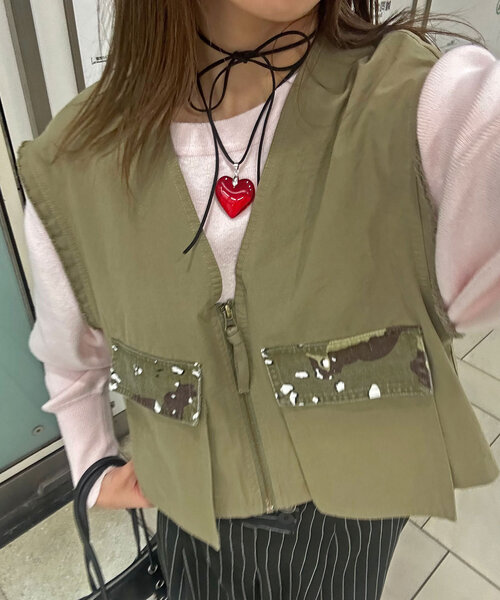 CIAOPANIC（チャオパニック）の「ハートチャームチョーカー（ネックレス・レディース・クリア/レッド・ONE SIZE）」の9枚目の写真