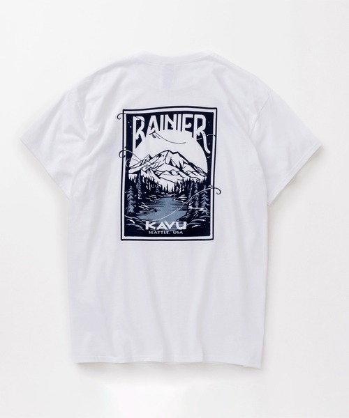 KAVU(カブー)の「KAVU/カブー 25 Rainier Tee/レイニアティー(Tシャツ/カットソー・メンズ・ナチュラル/ホワイト/グリーン/ピンク/ブラック/ライトブルー/ネイビー・MEDIUM/X-LARGE/LARGE)」の2枚目の写真