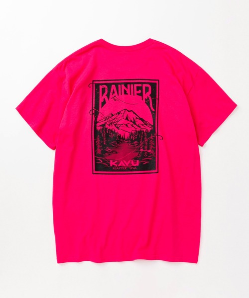 KAVU(カブー)の「KAVU/カブー 25 Rainier Tee/レイニアティー(Tシャツ/カットソー・メンズ・ナチュラル/ホワイト/グリーン/ピンク/ブラック/ライトブルー/ネイビー・MEDIUM/X-LARGE/LARGE)」の7枚目の写真