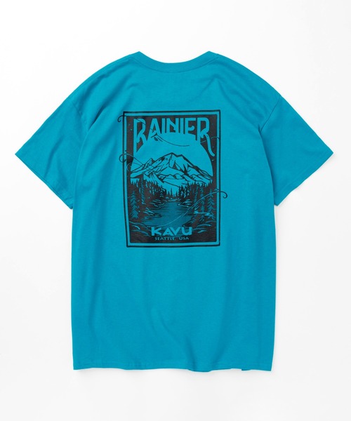 KAVU(カブー)の「KAVU/カブー 25 Rainier Tee/レイニアティー(Tシャツ/カットソー・メンズ・ナチュラル/ホワイト/グリーン/ピンク/ブラック/ライトブルー/ネイビー・MEDIUM/X-LARGE/LARGE)」の5枚目の写真