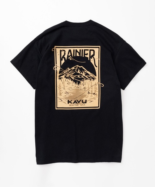 KAVU(カブー)の「KAVU/カブー 25 Rainier Tee/レイニアティー(Tシャツ/カットソー・メンズ・ナチュラル/ホワイト/グリーン/ピンク/ブラック/ライトブルー/ネイビー・MEDIUM/X-LARGE/LARGE)」の3枚目の写真