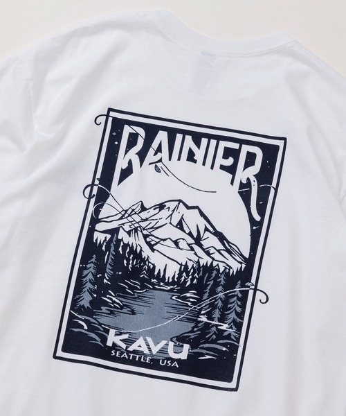 KAVU(カブー)の「KAVU/カブー 25 Rainier Tee/レイニアティー(Tシャツ/カットソー・メンズ・ナチュラル/ホワイト/グリーン/ピンク/ブラック/ライトブルー/ネイビー・MEDIUM/X-LARGE/LARGE)」の10枚目の写真