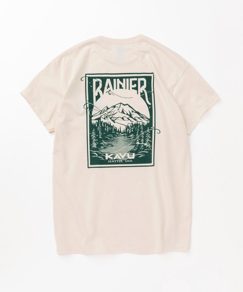 KAVU(カブー)の「KAVU/カブー 25 Rainier Tee/レイニアティー(Tシャツ/カットソー・メンズ・ナチュラル/ホワイト/グリーン/ピンク/ブラック/ライトブルー/ネイビー・MEDIUM/X-LARGE/LARGE)」の14枚目の写真