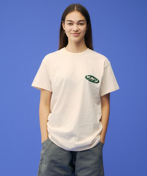 KAVU(カブー)の「KAVU/カブー 25 Rainier Tee/レイニアティー(Tシャツ/カットソー・メンズ・ナチュラル/ホワイト/グリーン/ピンク/ブラック/ライトブルー/ネイビー・MEDIUM/X-LARGE/LARGE)」の18枚目の写真