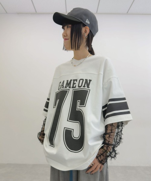 今季【完売品】ニコアンド　モードノームコア　レイヤードナンバリングTシャツ MODE NORM CORE]レイヤードナンバリングTシャツ | [公式
