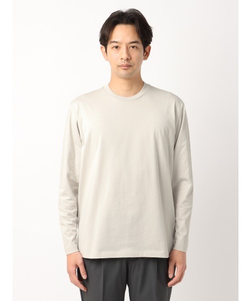 argue ロングtシャツ 2枚セット ARUGE 長袖Tシャツ ロンT メンズ 重ね着風 レイヤード 綿混