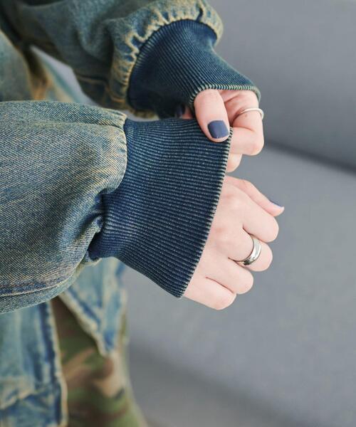 WEGO（ウィゴー）の「WEGO/ヴィンテージウォッシュデニムBIGフードブルゾン（ブルゾン・メンズ・コバルトブルー/ブラック・FREE）」の5枚目の写真