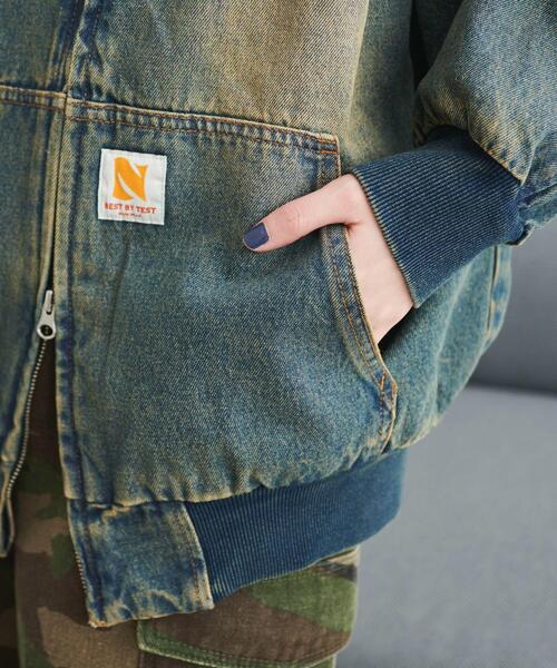 WEGO（ウィゴー）の「WEGO/ヴィンテージウォッシュデニムBIGフードブルゾン（ブルゾン・メンズ・コバルトブルー/ブラック・FREE）」の6枚目の写真