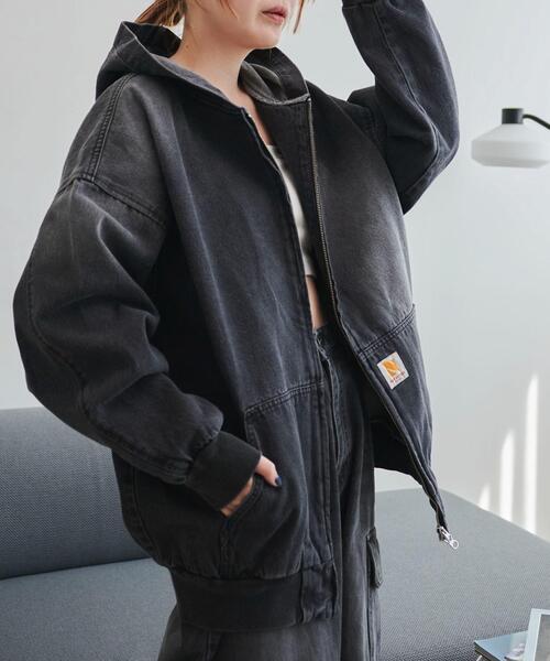 WEGO（ウィゴー）の「WEGO/ヴィンテージウォッシュデニムBIGフードブルゾン（ブルゾン・メンズ・コバルトブルー/ブラック・FREE）」の12枚目の写真