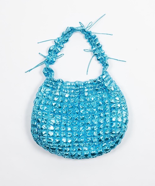 What Is Heart（ワットイズハート）の「hekireki blue shirring bag - シャーリングバッグ -（ハンドバッグ・レディース・ブルー・FREE）」の10枚目の写真