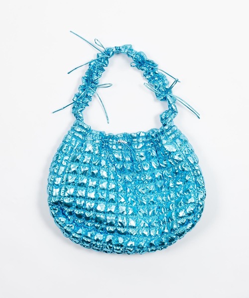 What Is Heart（ワットイズハート）の「hekireki blue shirring bag - シャーリングバッグ -（ハンドバッグ・レディース・ブルー・FREE）」の9枚目の写真