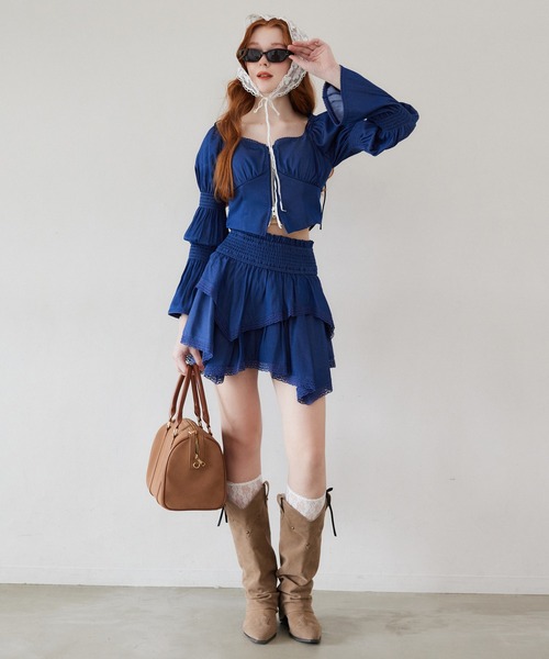 Seemi. byNICECLAUP（ シーミーバイナイスクラップ）の「【Seemi.】イレヘムミニスカート（スカート・レディース・オフホワイト/ピンク/ブルー系その他/ドット・FREE）」の15枚目の写真