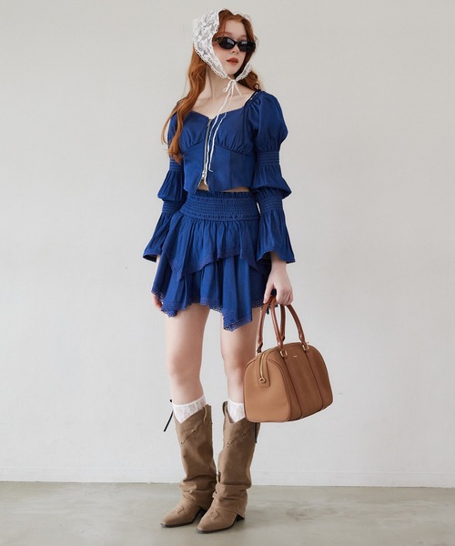 Seemi. byNICECLAUP（ シーミーバイナイスクラップ）の「【Seemi.】イレヘムミニスカート（スカート・レディース・オフホワイト/ピンク/ブルー系その他/ドット・FREE）」の16枚目の写真