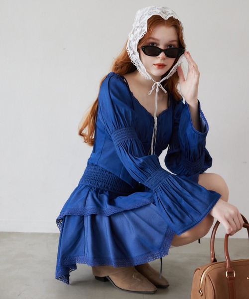 Seemi. byNICECLAUP（ シーミーバイナイスクラップ）の「【Seemi.】イレヘムミニスカート（スカート・レディース・オフホワイト/ピンク/ブルー系その他/ドット・FREE）」の19枚目の写真