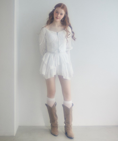 Seemi. byNICECLAUP（ シーミーバイナイスクラップ）の「【Seemi.】イレヘムミニスカート（スカート・レディース・オフホワイト/ピンク/ブルー系その他/ドット・FREE）」の20枚目の写真