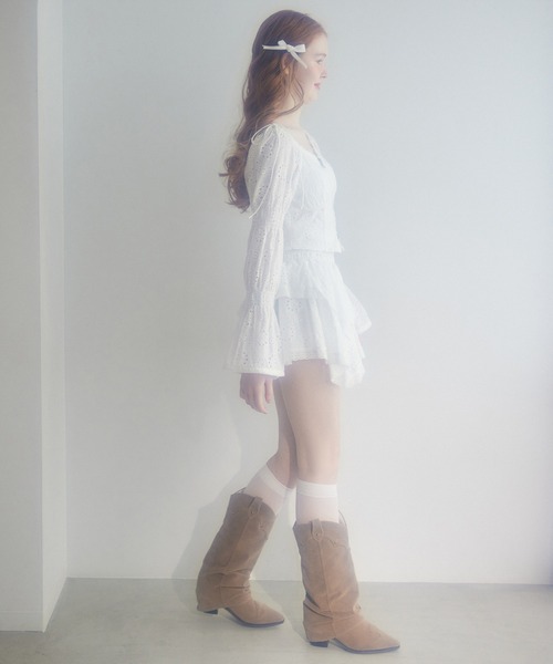 Seemi. byNICECLAUP（ シーミーバイナイスクラップ）の「【Seemi.】イレヘムミニスカート（スカート・レディース・オフホワイト/ピンク/ブルー系その他/ドット・FREE）」の22枚目の写真