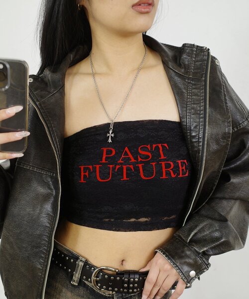 WHO'S WHO gallery(フーズフーギャラリー)の「PAST FUTURE レースベアトップ(キャミソール・レディース・ブラック/ホワイト・FREE)」の2枚目の写真