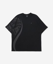 Hurley （ハーレー）の「【Hurley/ハーレー】ロゴデザインTシャツ　吸汗速乾　TERRY TRIBAL ICON OVRSZD SS T（Tシャツ/カットソー）」
