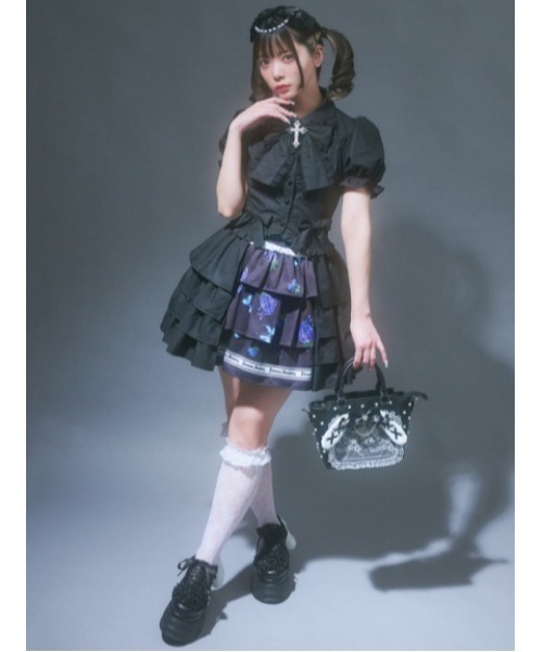 Jamie エーエヌケー（ジェイミーエーエヌケー）の「ゴシックメルトストロベリースカート（スカート・レディース・レッド/ブルー・M）」の6枚目の写真