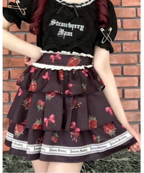 Jamie エーエヌケー（ジェイミーエーエヌケー）の「ゴシックメルトストロベリースカート（スカート・レディース・レッド/ブルー・M）」の10枚目の写真