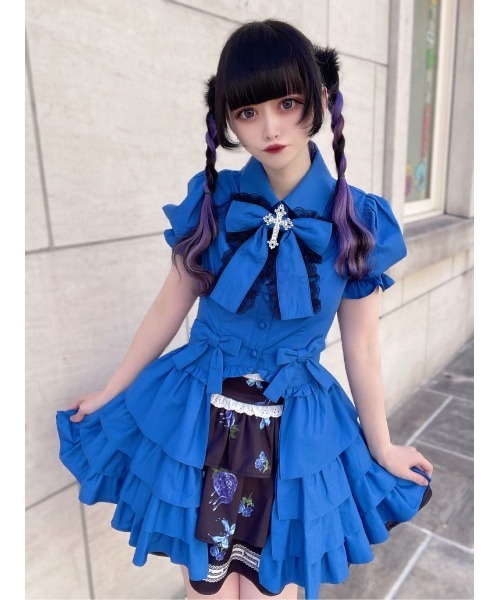 Jamie エーエヌケー（ジェイミーエーエヌケー）の「ゴシックメルトストロベリースカート（スカート・レディース・レッド/ブルー・M）」の15枚目の写真