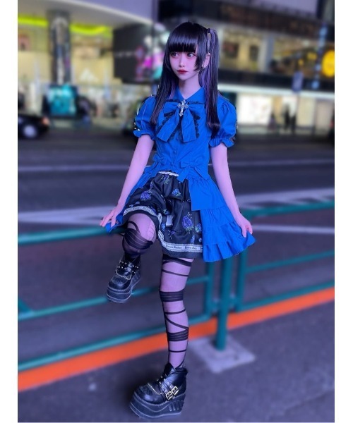 Jamie エーエヌケー（ジェイミーエーエヌケー）の「ゴシックメルトストロベリースカート（スカート・レディース・レッド/ブルー・M）」の16枚目の写真