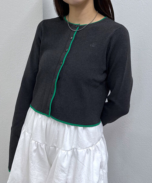 セール】[mline]配色刺繍カーディガン（カーディガン/ボレロ