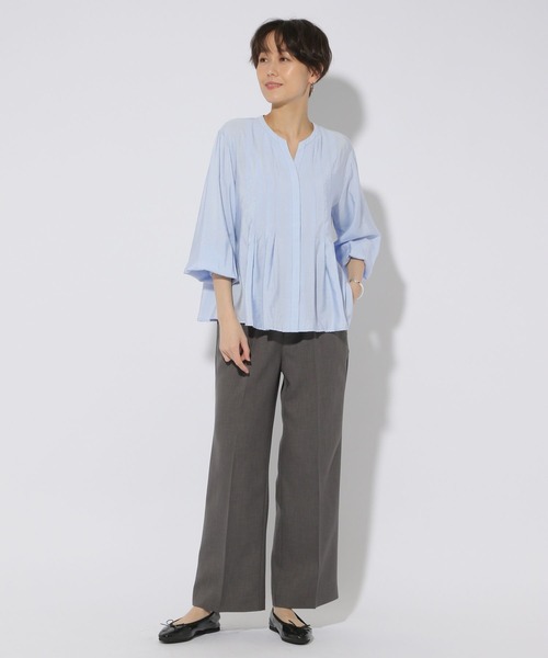 Elura(エルーラ)の「アイロンいらずセミシアタックブラウス/316597(シャツ/ブラウス・レディース・オフホワイト/ライトブルー/ベージュ・FREE)」の21枚目の写真