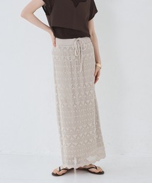 hunch | ペーパーヤーン 透かし編み ニットナロースカート(スカート)